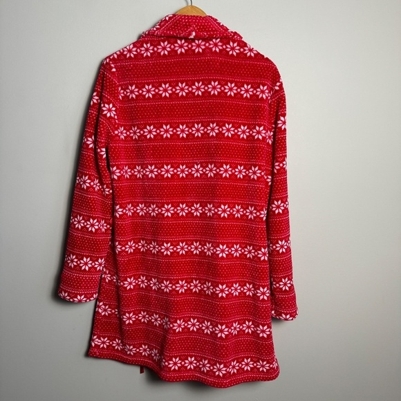 La Senza Women's Holiday Fleece Short Robe Red Size L/XL‎ *Missing belt tie - Picture 8 of 15